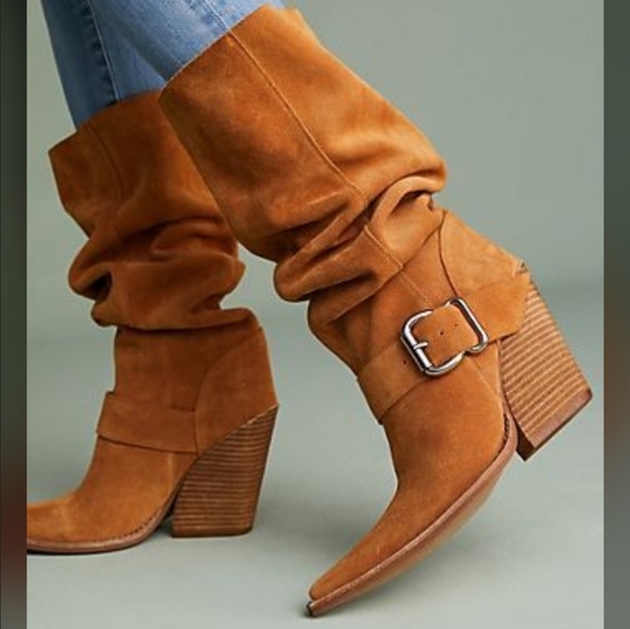 Jeffrey Campbell Free People Black Suede Knee-High Boots Womens 9.5 - Picture 15 of 15